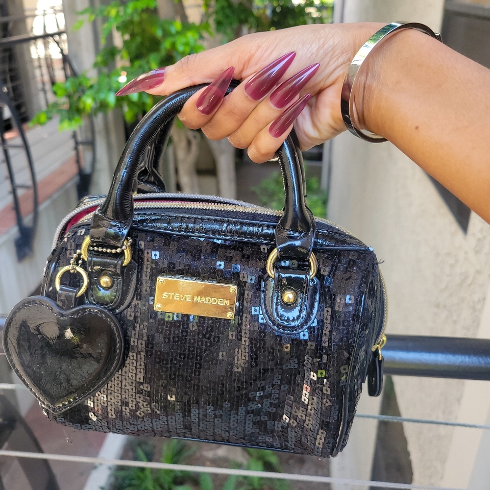 Steve Madden Black Sequin Mini Bag